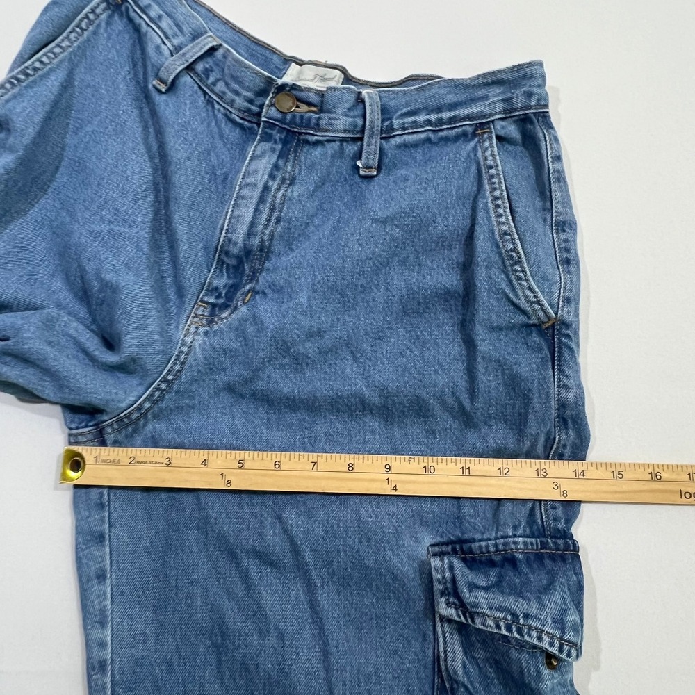 Universal Thread Cargo Jeans Wide Leg High Rise Medium Wash Blue Womens 12R - Picture 9 of 16